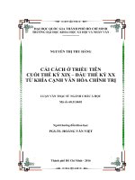 Cải cách ở triều tiên cuối thế kỷ xix   đầu thế kỷ xx từ khía cạnh văn hóa chính trị     