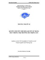 Quyền chuyển nhượng quyền sử dụng đất trong thị trường bất động sản 