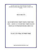 Quan điểm phát triển trong triết học mác   lênin và vấn đề phát triển nguồn nhân lực ở tỉnh khánh hòa hiện nay     