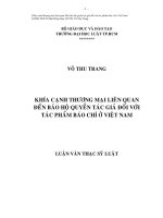 Khía cạnh thương mại liên quan đến bảo hộ quyền tác giả đối với tác phẩm báo chí ở việt nam 