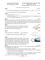 Đề thi học kì 2 môn Toán lớp 9 năm 2019-2020 có đáp án - Trường THCS Lý Phong
