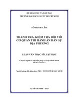 Thanh tra, kiểm tra đối với cơ quan thi hành án dân sự địa phương 