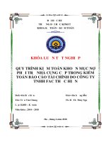 QUY TRÌNH KIỂM TOÁN KHOẢN mục nợ PHẢI TRẢ NHÀ CUNG cấp TRONG KIỂM TOÁN báo cáo tài CHÍNH DO CÔNG TY TNHH FAC THỰC HIỆN 