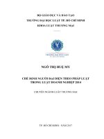 Chế định người đại diện theo pháp luật trong luật doanh nghiệp 2014 