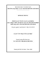 Pháp luật về kỷ luật lao động qua thực tiễn áp dụng tại các doanh nghiệp trên địa bàn thành phố hồ chí minh 