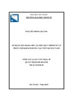 Áp dụng 6 sigma để cải tiến quy trình xử lý phản ánh khách hàng tại VNPT quảng nam 