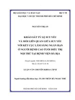 Khảo sát tỷ lệ suyyếu và mối liên quan giữa suyyếu với kết cục lâm sàng ngắn hạn ở người bệnh cao tuổi điều trị nội trú tại bệnh viện bà rịa 
