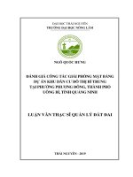 Đánh giá công tác bồi thường giải phóng mặt bằng dự án khu dân cư đô thị bí trung phường phương đông thành phố uông bí tỉnh quảng ninh 