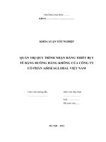 Quản trị quy trình nhận hàng thiết bị y tế bằng đường hàng không của công ty cổ phần Airsealglobal Việt Nam