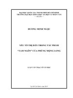 Yếu tố thị dân trong tác phẩm  tam ngôn  của phùng mộng long     