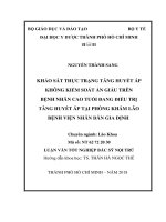 Khảo sát thực trạng tăng huyết áp không kiểm soát ẩn giấu trên bệnh nhân cao tuổi đang điều trị tăng huyết áp tại phòng khám lão bệnh viện nhân dân gia định 