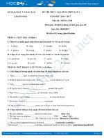 Đề thi thử tuyển sinh THPT lớp 10 lần 2 môn tiếng Anh Sở GD&ĐT Thanh Hóa