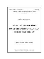 Đánh giá dinh dưỡng ở người bệnh suy thận mạn có lọc máu chu kỳ 
