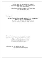 Xu hướng chọn nghề nghiệp của sinh viên việt nam và indonesia trong bối cảnh hội nhập asean     