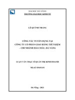Công tác tuyển dụng tại công ty cổ phần giao hàng tiết kiệm   chi nhánh hải châu, đà nẵng 