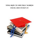 TỔNG HỢP CÂU HỎI TRẮC NGHIỆM TIN HỌC VĂN PHÒNG CÓ ĐÁP AN (EXCEL 2010)
