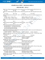 Đề kiểm tra 45 phút Hóa 11 Chương 1 Sự điện li có đáp án