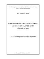 Thi pháp thể loại phú chữ hán trong văn học việt nam thế kỷ xv đến thế kỷ xvii     
