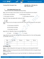 Đề kiểm tra 1 tiết HK1 môn Lịch Sử 8 - Trường THCS Trần Quốc Toản