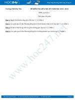 Đề thì giữa kì 1 môn Lịch Sử 6 - Trường THCS Đạ Tồn