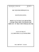 Pháp luật về đào tạo, bồi dưỡng cán bộ, công chức người dân tộc thiểu số   từ thực tiễn tỉnh quảng trị 