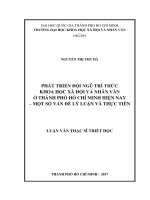 Phát triển đội ngũ trí thức khoa học xã hội và nhân văn ở thành phố hồ chí minh hiện nay   một số vấn đề lý luận và thực tiễn     