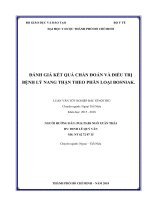 Đánh giá kết quả chẩn đoán và điều trị bệnh lý nang thận theo phân loại bosniak  