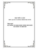 Hệ thống cơ quan hành chính nhà nước của nước ta hiện nay