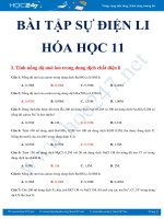 Bài tập trắc nghiệm Sự Điện Li - Chuyên đề Hóa 11 có đáp án