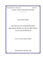Mức độ lo âu của người bệnh trước phẫu thuật nội soi ung thư đại trực tràng và các yếu tố liên quan 