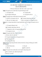 Câu hỏi trắc nghiệm ôn tập Chương Bảo vệ môi trường Sinh học 9 có đáp án