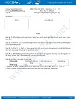 Đề thi học kì 2 môn Địa lý lớp 8 năm 2017 - Trường THCS Bình Giang