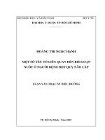 Một số yếu tố liên quan đến rối loạn nuốt ở người bệnh đột quỵ não cấp 