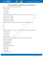 40 câu hỏi trắc nghiệm ôn tập về Trái Đất có đáp án môn Địa lí 6