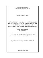 Quản lý hoạt động giáo dục hướng nghiệp cho học sinh lớp 9 ở các trường trung học cơ sở thị xã sa pa, tỉnh lào cai theo chương trình giáo dục phổ thông 2018
