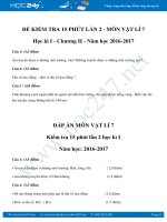 Đề kiểm tra 15 phút chương II Âm học Vật Lý 7