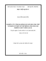 Nghiên cứu tính đa hình gen mã hóa thụ thể vitamin d trong một số thể bệnh lâm sàng do nhiễm vi rút viêm gan b TT 