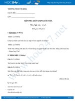 Đề kiểm tra KSCL đầu năm Ngữ văn lớp 8 trường THCS Tân Khai