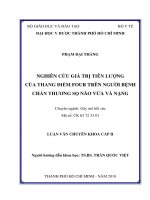 Nghiên cứu giá trị tiên lượng của thang điểm four trên người bệnh chấn thương sọ não vừa và nặng 