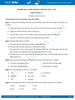 Đề kiểm tra 15 phút chương 1 môn Tin học lớp 11 có đáp án năm 2017 - Đề số 2