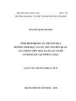 Tình hình bệnh lây truyền qua đường tình dục và các yếu tố liên quan của nhân viên mát xa ở các cơ sở có đăng ký tại tỉnh cà mau 