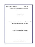Sử dụng thang điểm aldrete để đánh giá người bệnh tại phòng hồi tỉnh 