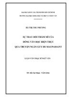 Sự thay đổi thẩm mĩ của dòng văn học hiện thực qua truyện ngắn guy de maupassant     