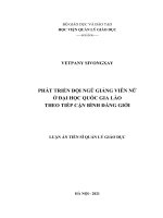 Phát triển đội ngũ giảng viên nữ ở đại học quốc gia lào theo tiếp cận bình đẳng giới 