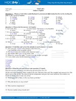 Tổng hợp đề kiểm tra 1 tiết tiếng Anh lớp 7 lần 1