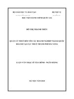 Quản lý thuế đối với các doanh nghiệp ngoài quốc doanh tại cục thuế thành phố đà nẵng 