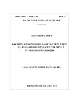 Đặc điểm viêm phổi kéo dài ở trẻ dưới 5 tuổi tại khoa hô hấp bệnh viện nhi đồng 2 từ 01012018 đến 30062018 