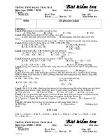 tr­êng thpt §æng thai mai bµi kióm tra n¨m häc 2009 – 2010 m«n ho¸ häc thêi gian 15 phót m ®ò 121 hä vµ tªn líp 11b bµi sè häc kú ii ngµy kióm tra §ióm lêi phª cña c« gi¸o i ®ò bµi c©u 1 poli etylen l