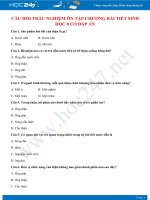 Câu hỏi trắc nghiệm ôn tập chương Bài tiết Sinh học 8 có đáp án