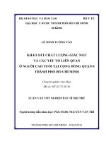 Khảo sát chất lượng giấc ngủ và các yếu tố liên quan ở người cao tuổi tại cộng đồng quận 8 thành phố hồ chí minh 